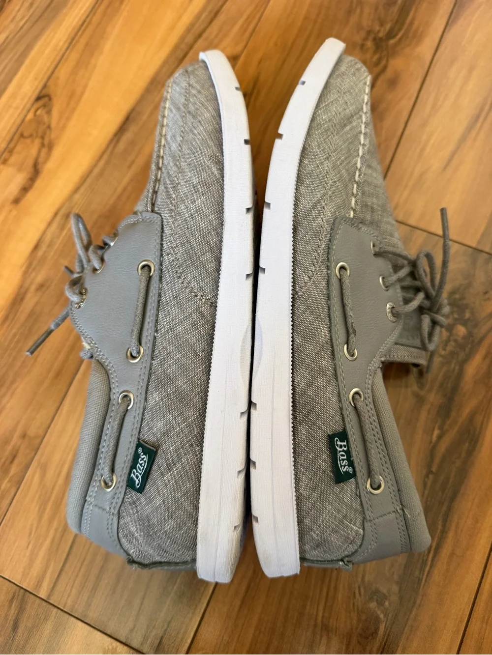 G.H.Bass &Co Men's Inshore Casual Gray Canvas Boat Shoes